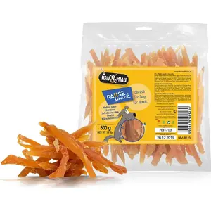 Лакомство для собак сушёное мясо курицы hau & miau HM Przysmak 92% курятины, 0,5 кг, универсальное