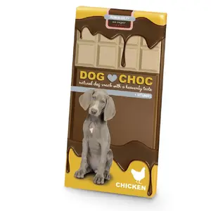Лакомство Duvo+ duvoplus Dog Choc Chicken — для собак, вкус курицы, 100 г, без сахара