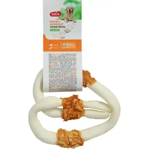 Жевательная игрушка для собак Duvo+ ZOLUX крендель с курицей 12 см