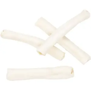 Жевательная ролла для собак Duvo+ белая связанная 15 см, 4 шт по 115 г