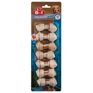 Suņu zobu kārums 8in1 Delights Pro Dental ar vistas garšu — košļājams zobu kopšanas našķis