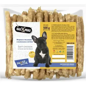 Лакомство для собак hau & miau Pausesnack мягкие палочки с курицей и рисом 500 г