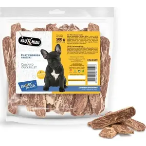 Dog Treat Strips hau & miau Pausesnack — cod and duck, 500 g