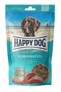 Happy Dog Meat Snack North Sea 75 g — pieaugušiem suņiem, pīles garša, bez glutēna un graudiem