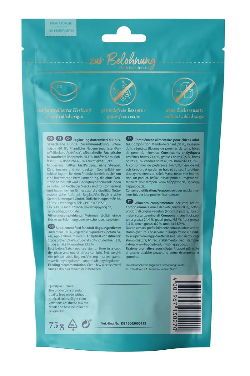 Happy Dog Meat Snack North Sea 75 g Photo 2