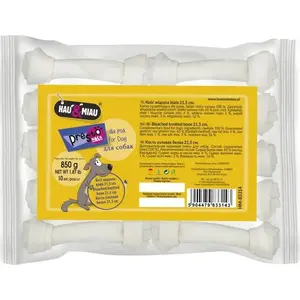 Жевательная кость Hau & Miau KOŚĆ WIĄZANA BIAŁA 21,5 см — упаковка 10 шт (850 г)