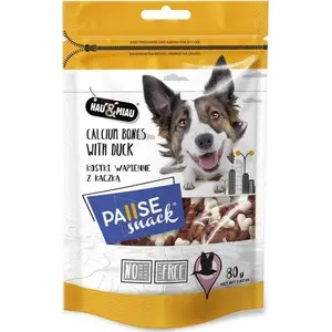 Лакомство для собак Hau & Miau Pausesnack — кальциевые кубики с уткой, 80 г