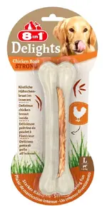 Лакомство для собак 8in1 Chicken Bone Strong 130 г — для взрослых собак, вкус курицы, без глютена