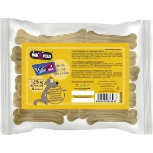 Жевательная кость для собак hau & miau KOŚĆ PRASOWANA 16,5 см, 25 шт., 1,875 кг