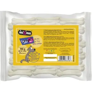 Suņu košļa hau & miau KOŚĆ PRASOWANA 12,5 cm, 20 gab., 900 g iepakojums