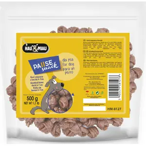 hau & miau bonded duck bone dog treat, 6–7 cm, 500 g