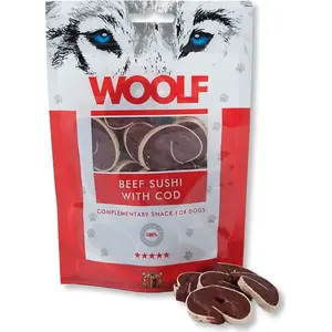 Корм для собак Brit WOOLF 100 г Beef Sushi с треской — влажный паштет для взрослых собак, порционный 100 г