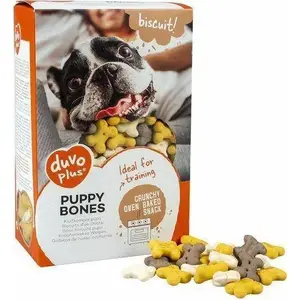 Лакомство для собак Duvo+ Puppy Bones 500 г — хрустящие печенья для щенков, для дрессировки и жевания