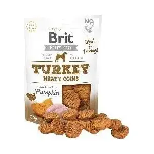 Лакомство для собак Brit Jerky Meaty Coins с индейкой 80 г — для щенков