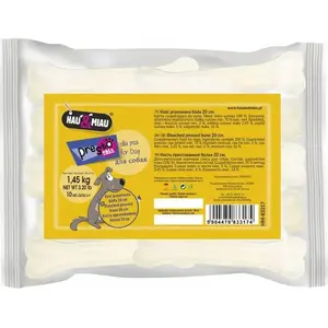 hau & miau presēta balta suņu kaula 20 cm, iepakojums 10 gab. (1,45 kg)