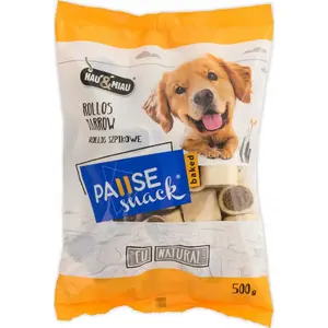 Dog Treats hau & miau Pausesnack Baked Rollos with Bone, 500 g
