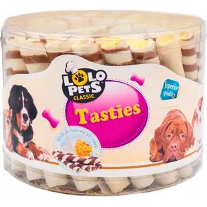Suņu kārumu caurulītes LOLO PETS CLASSIC RURKI MLECZNO-MIODOWE - piena-medus šķēlītes