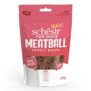 Schesir Suņu našķi Liellops 225 g — pieaugušiem suņiem, mitras šķēles