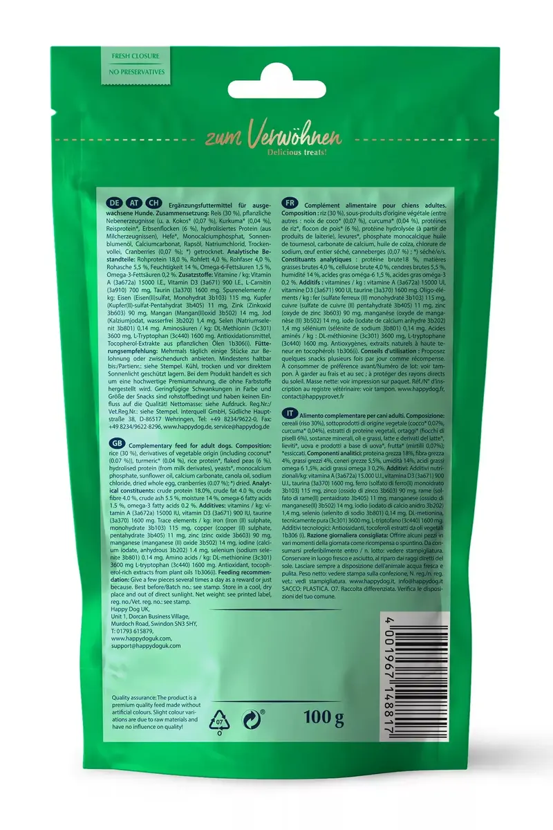 Happy Dog Soft Snack India kokosrieksts un rīsi 100 g Photo 3