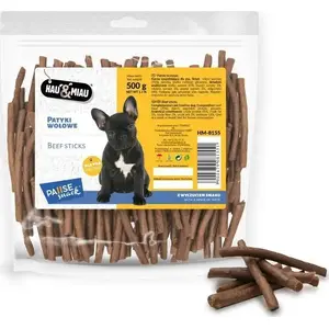 Suņu gardumi hau & miau Pausesnack, liellopa gaļas nūjiņas 500 g