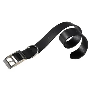 Leather Dog Collar FERPLAST Natural C Black — Standard, 20 mm width