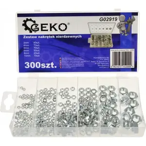 Nut set GEKO G02919 – stainless steel metric nuts, 300 pieces