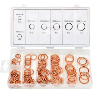 Copper Washers AWTools AW18307 — 95 pieces, flared/annealed type