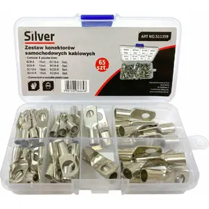 Crimp Ring Terminals Silver model 11359 set 65 pieces