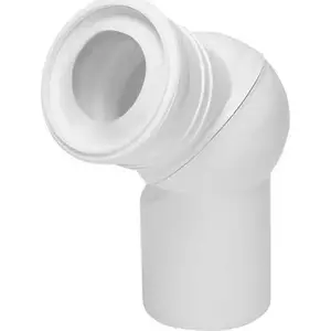 Angle connector (adjustable) UN model U1NWC for toilet pan, 110 mm, white, single piece