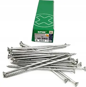 Bagpanel screws 10 mm × 260 mm T-profile steel, galvanized yellow chromate, 25 pcs