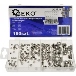 GEKO closed wheel nut cap set 150 pcs G02921 — plastic protective caps for wheel nuts