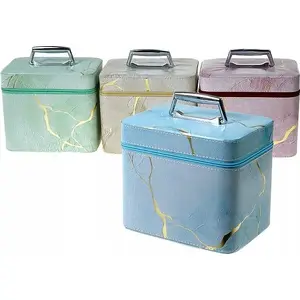 Storage case Adar Kuferek L with mirror and lock 23×18×15 cm — mixed colors