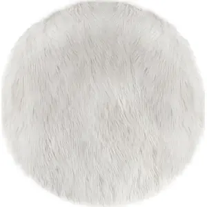 Children's Room Rug 90 cm, Dekoracja domu Fur Round Play Rug