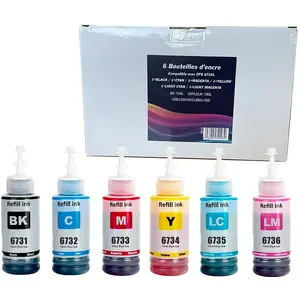 Tintes kasetņu komplekts Evoke E-673-PACK-GI-N — 6 x 70 ml, saderīgs ar Epson T673X (BK/C/M/Y/LC/LM)