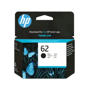 Картридж HP 62 Black Original, пигментные чернила 4 мл, стандартная ёмкость ~200 стр., 1 шт.