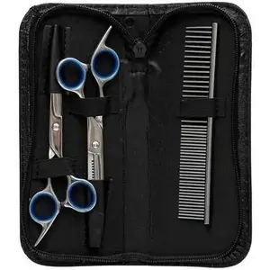 Grooming set barry king 3-piece in case — thinning scissors, straight scissors, comb