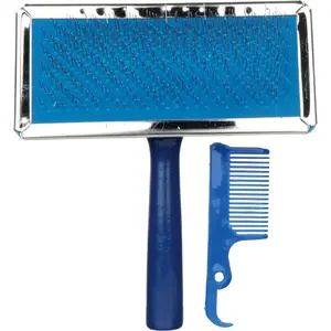 Brush with Cleaner Comb Trixie TX-2356 — soft grooming brush 11 x 14 cm