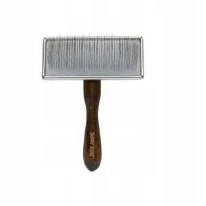 Щетка для животных DKD Home Decor прямоугольная, ручка из бука, стальные щетинки, размеры 11,7×15,7 см