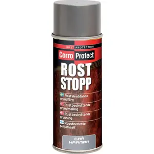 Rust stop primer spray CorroProtect 400 ml — grey corrosion-inhibiting metal primer