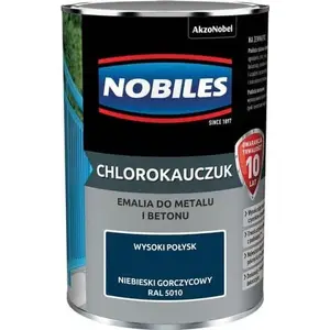 Krāsa metālam un betonam Nobiles hlora gumijas zils sinepju RAL 5010 0,9 l