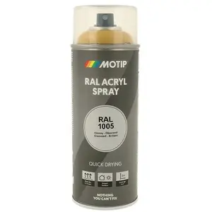 Аэрозольная краска Motip Ral 1005 глянец медовый желтый, баллон (MPN 07073)