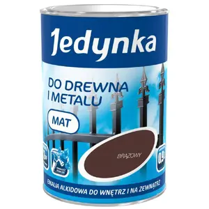 Krāsa Jedynka alkīda emalja matēta brūna 0,9 l