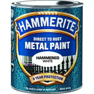 Краска HAMMERITE Hammerlak 250 мл — серо‑белая защитная для металла/покрытий