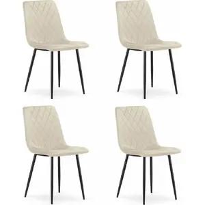 Chair LEOBERT TURIN — velvet beige, set of 4