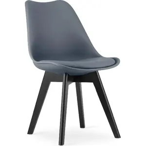 Chair LEOBERT MARK — graphite seat, black legs (4 pcs)