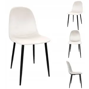 Upholstered Chair Nuforma Salerno — beige fabric, black legs, model 04K J933Be/BK