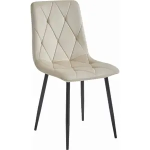 Chair LEOBERT LIBRA — velvet upholstery cool beige, black legs, model 3874_1