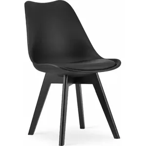 Chair LEOBERT MARK — black seat, 4 black legs