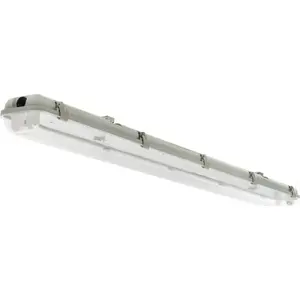 Loyal Lighting LED fixture for 2×120 cm tubular LEDs, IP65, AC230V, single-sided wiring, transparent
