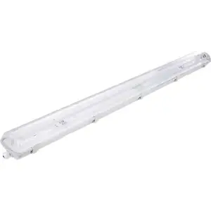 LED watertight fixture Volteno VO0639 for 2×120 cm tubes, IP65, gray, ABS+PS, 126.5×11.2×8.3 cm